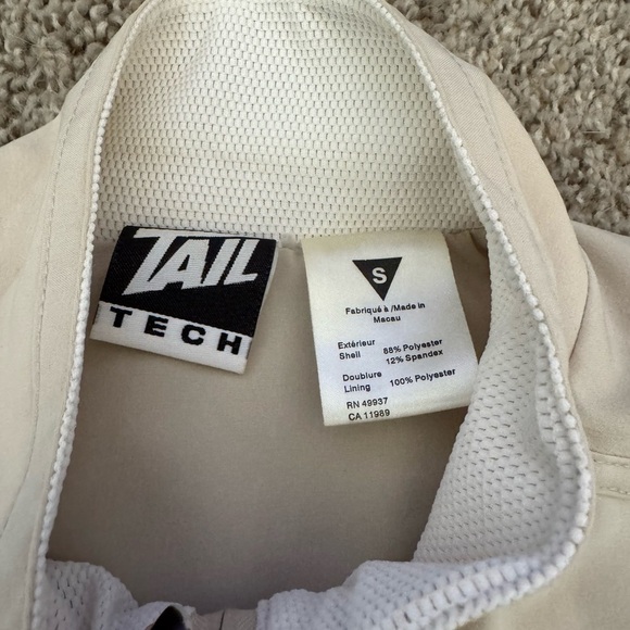 Vintage Tail Tech Full Zip Outerwear Jacket Windbreaker Size Small Cream Beige - Picture 2 of 6